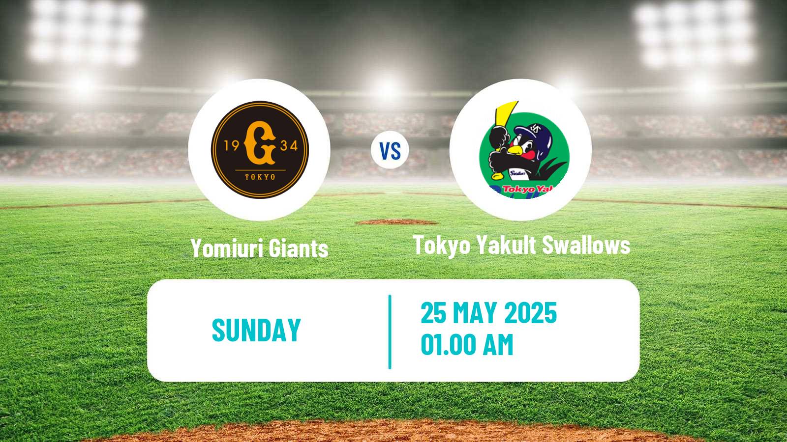 Baseball NPB Yomiuri Giants - Tokyo Yakult Swallows