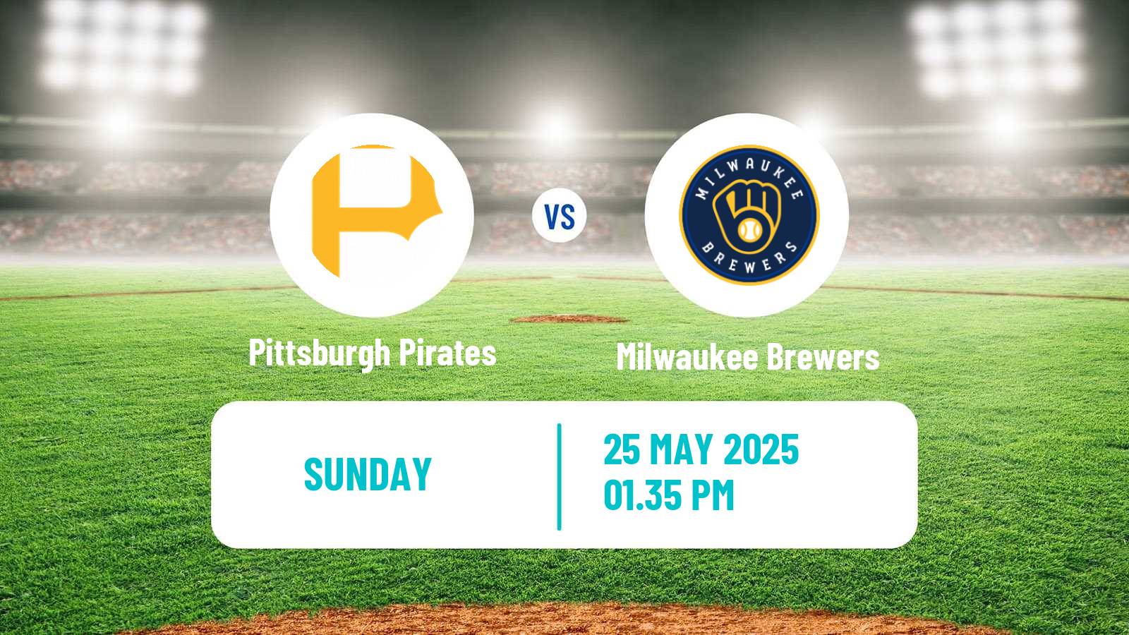 Baseball MLB Pittsburgh Pirates - Milwaukee Brewers