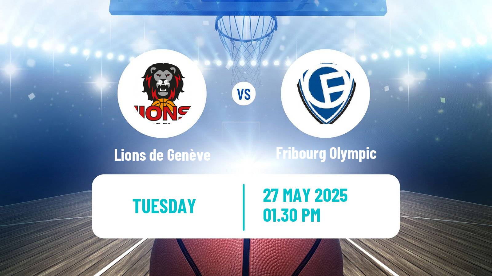 Basketball Swiss SB League Basketball Lions de Genève - Fribourg Olympic