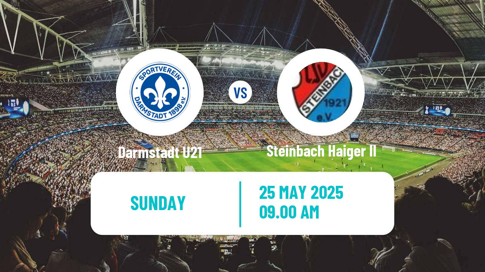 Soccer German Oberliga Hessen Darmstadt U21 - Steinbach Haiger II