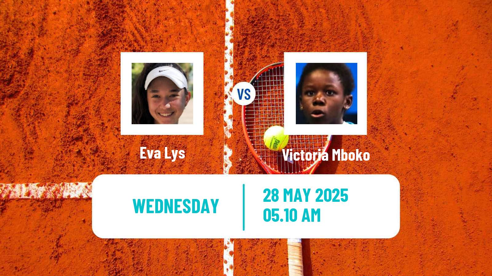 Tennis WTA Roland Garros Eva Lys - Victoria Mboko
