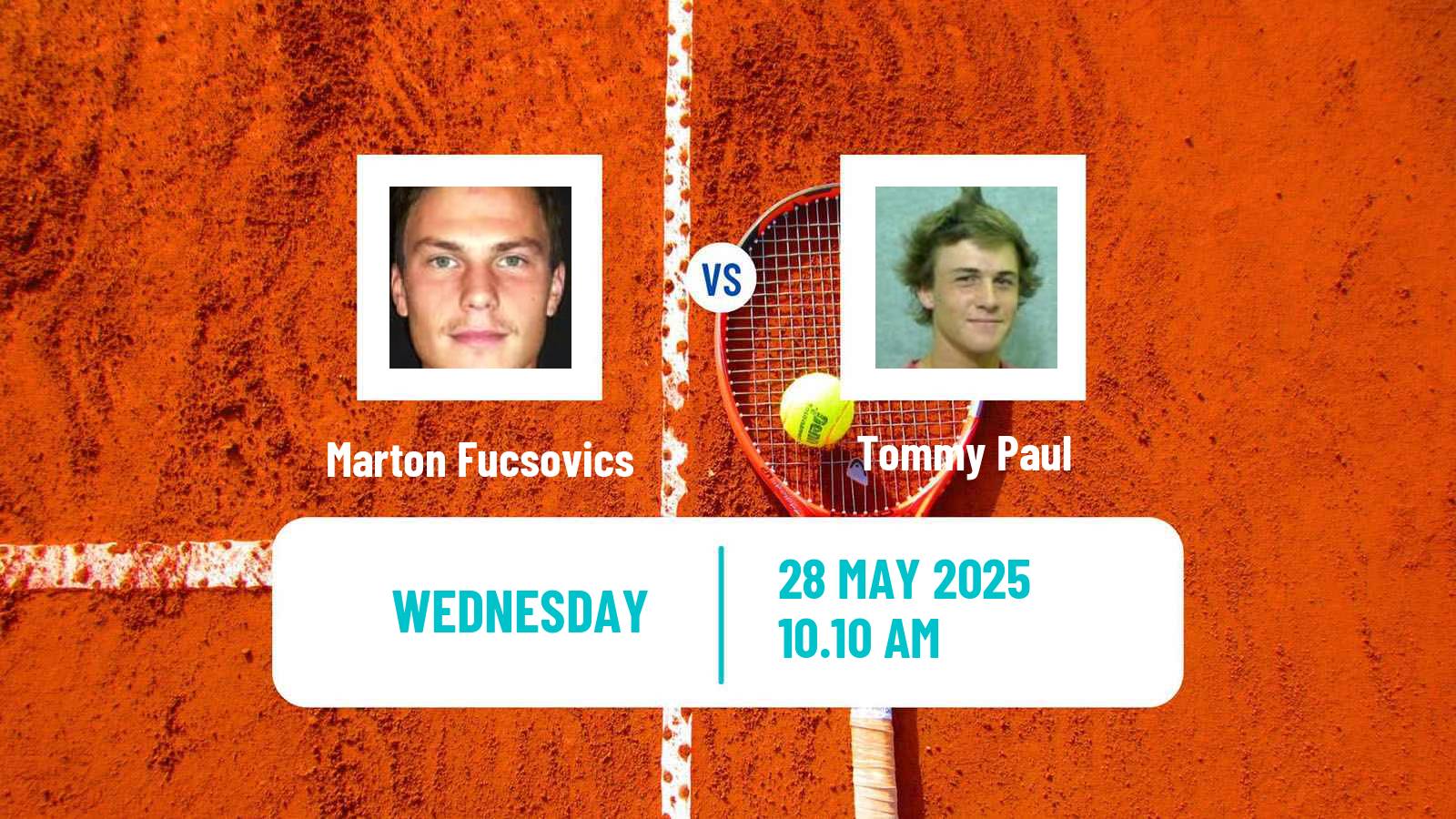 Tennis ATP Roland Garros Marton Fucsovics - Tommy Paul