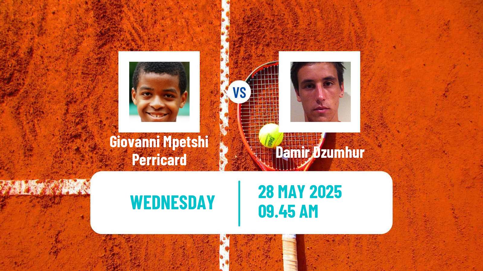 Tennis ATP Roland Garros Giovanni Mpetshi Perricard - Damir Dzumhur