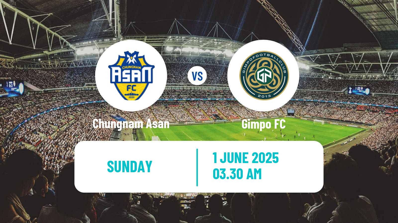 Soccer South Korean K-League 2 Chungnam Asan - Gimpo