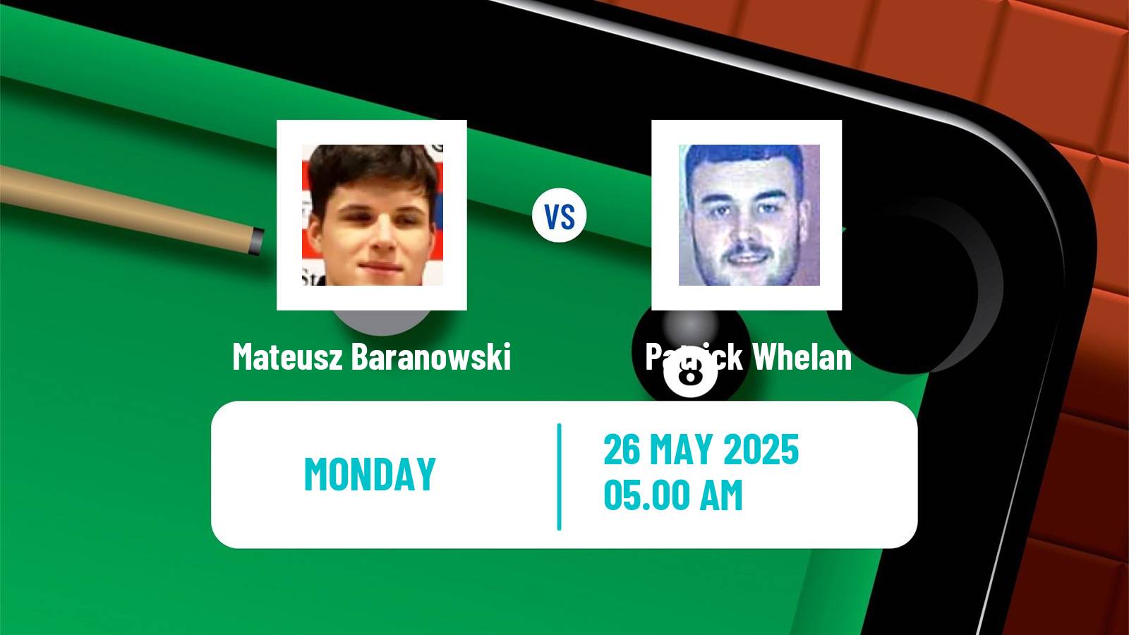 Snooker Qualifying School 1 Mateusz Baranowski - Patrick Whelan