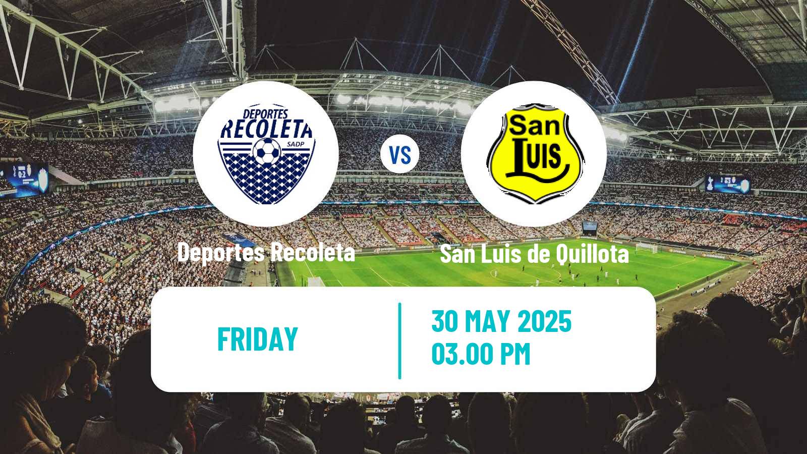 Soccer Chilean Primera B Deportes Recoleta - San Luis de Quillota
