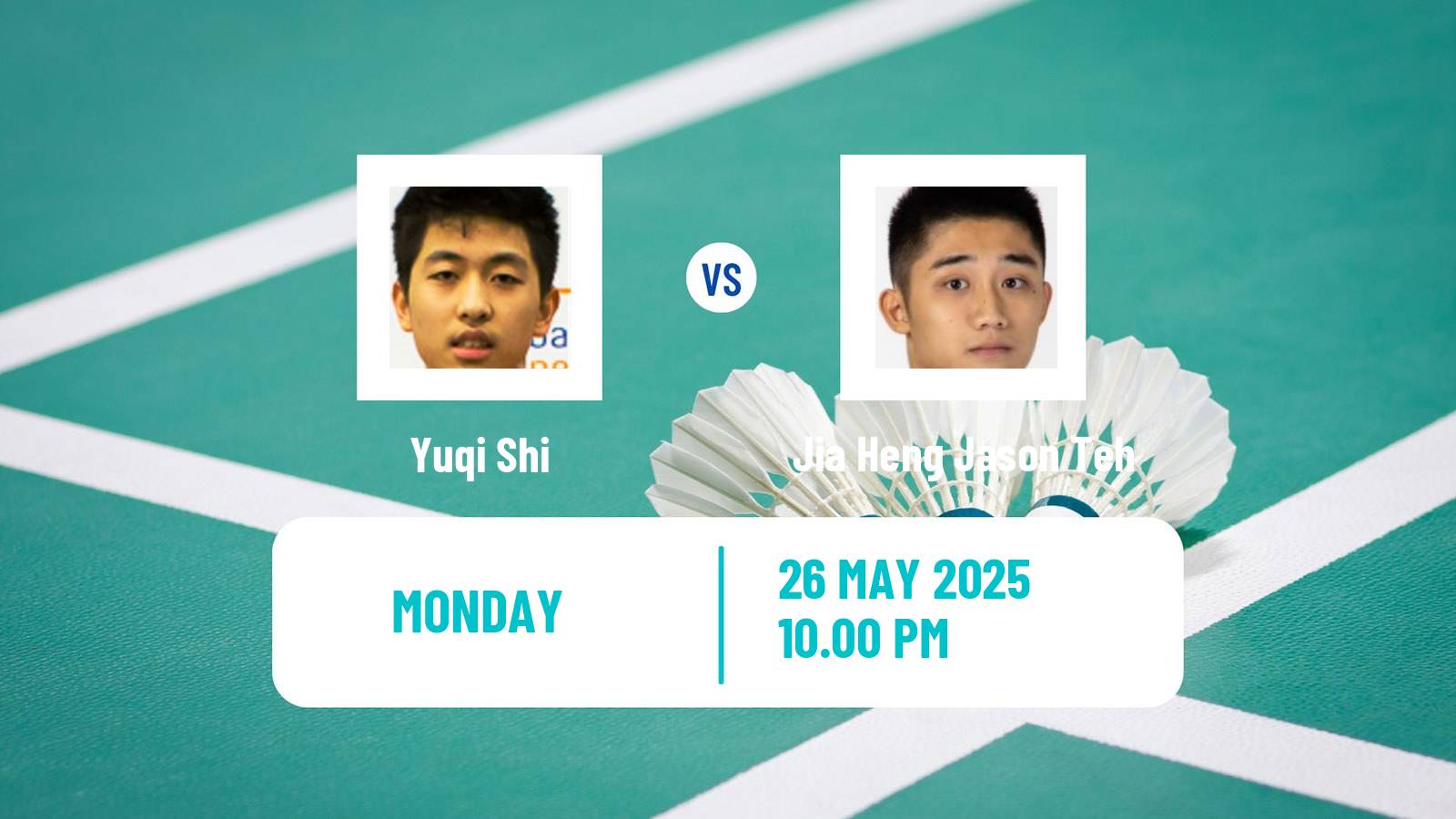 Badminton BWF World Tour Singapore Open Men Yuqi Shi - Jia Heng Jason Teh