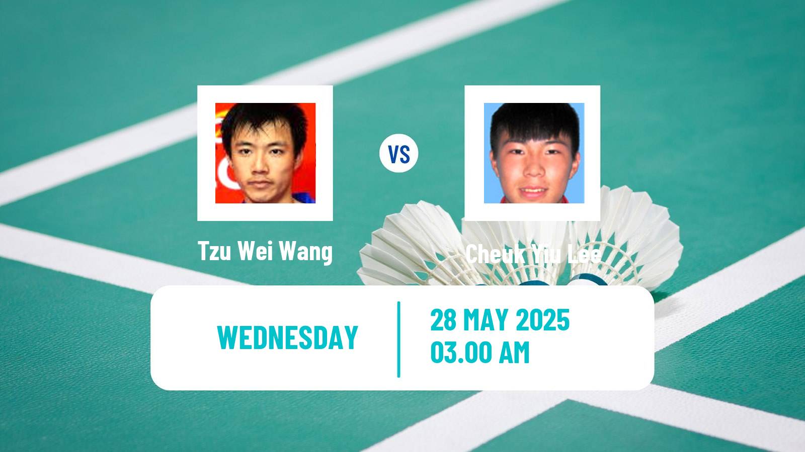 Badminton BWF World Tour Singapore Open Men Tzu Wei Wang - Cheuk Yiu Lee
