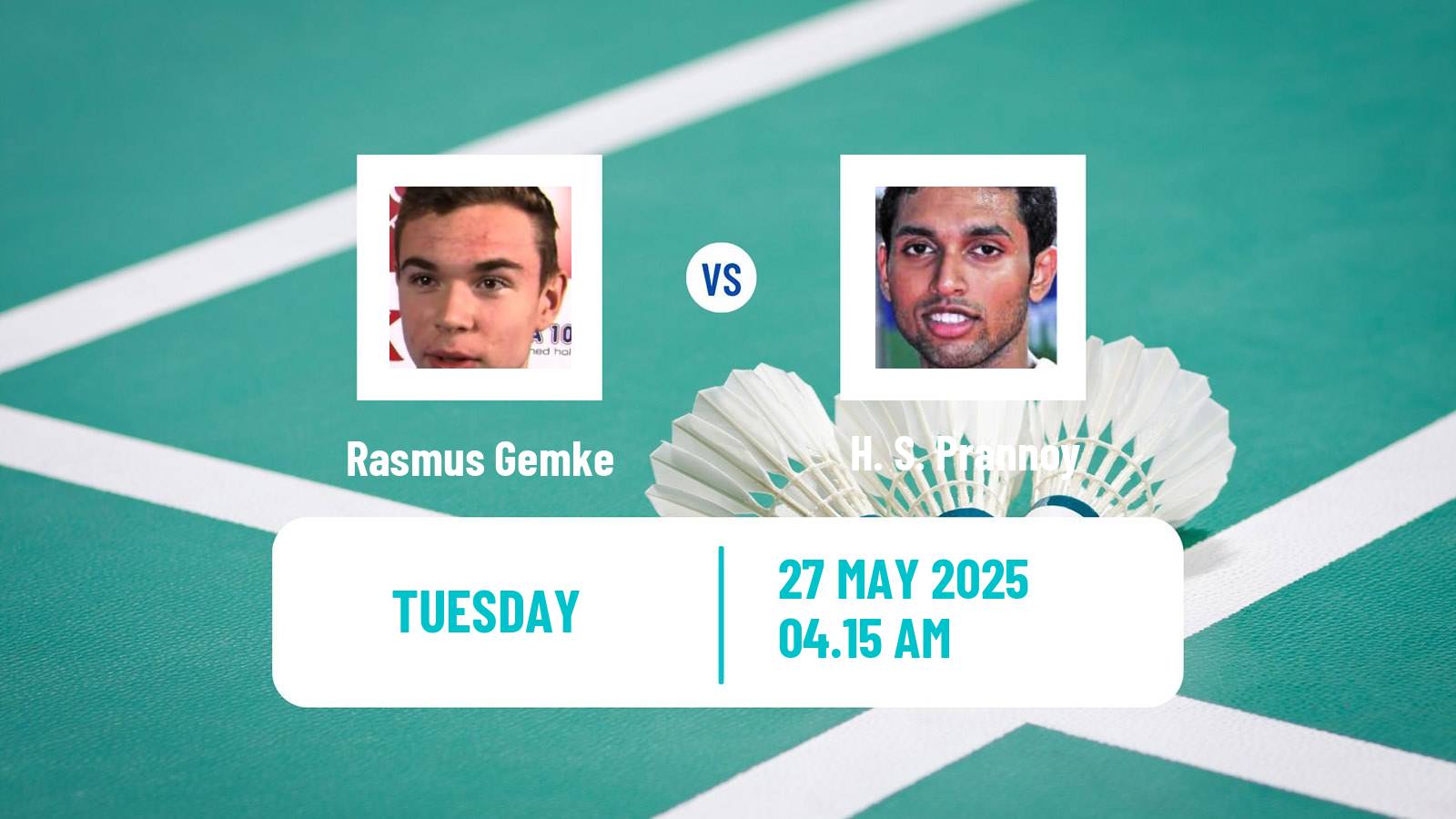 Badminton BWF World Tour Singapore Open Men Rasmus Gemke - H. S. Prannoy