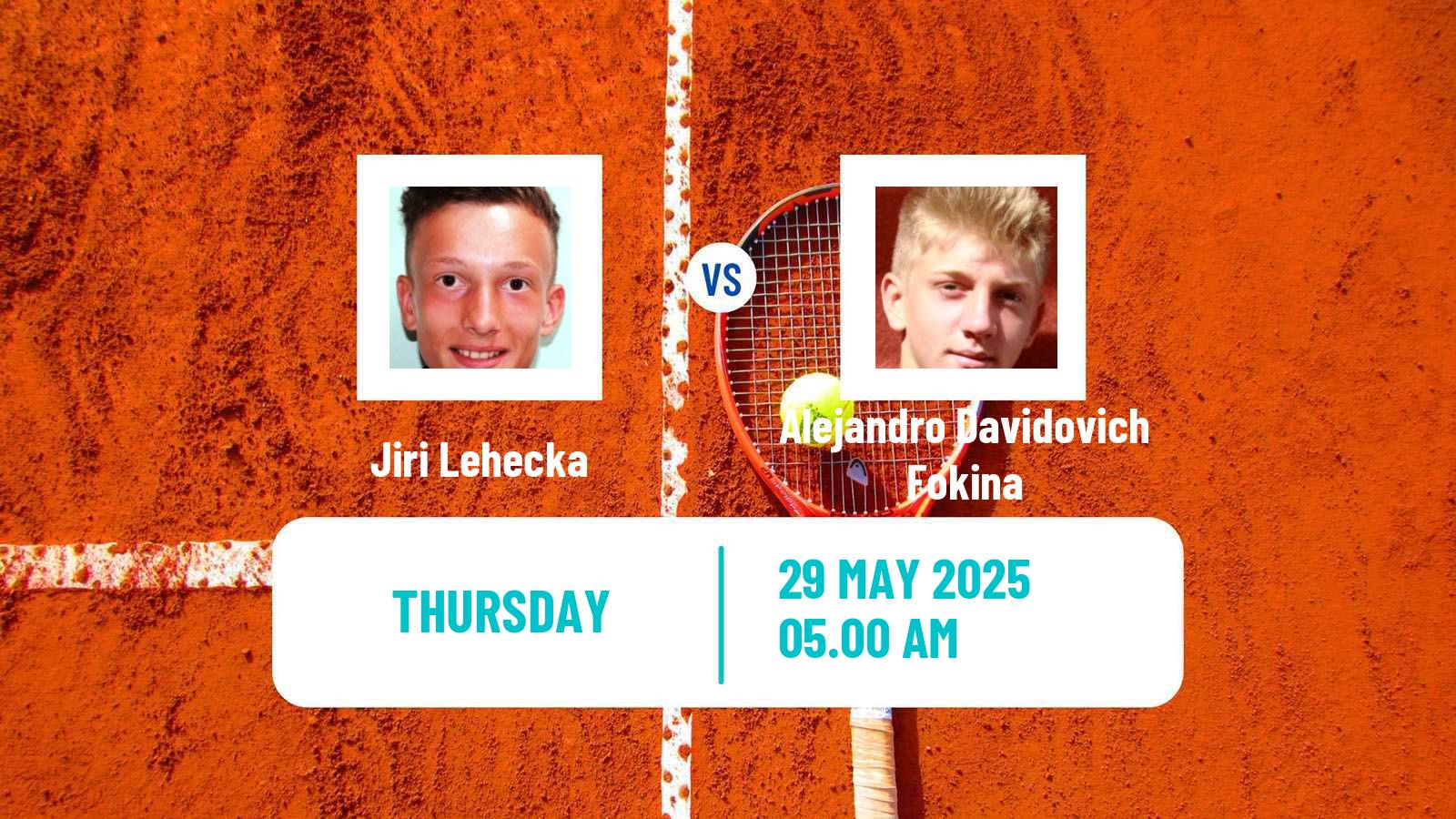 Tennis ATP Roland Garros Jiri Lehecka - Alejandro Davidovich Fokina