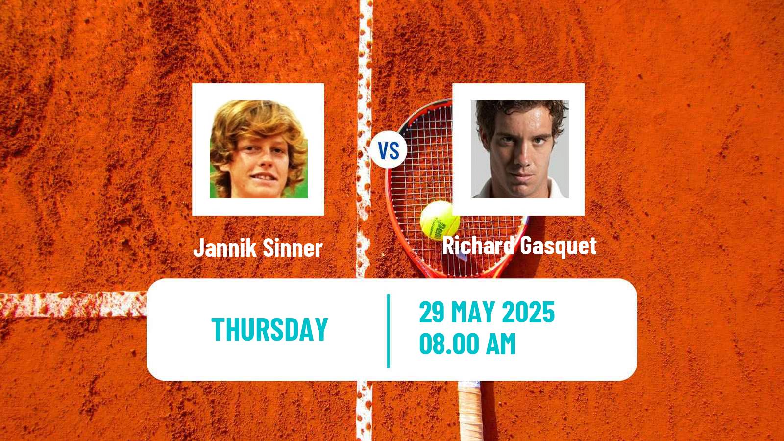 Tennis ATP Roland Garros Jannik Sinner - Richard Gasquet
