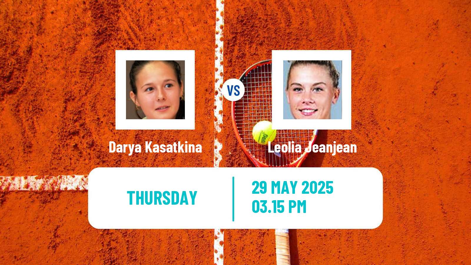 Tennis WTA Roland Garros Darya Kasatkina - Leolia Jeanjean