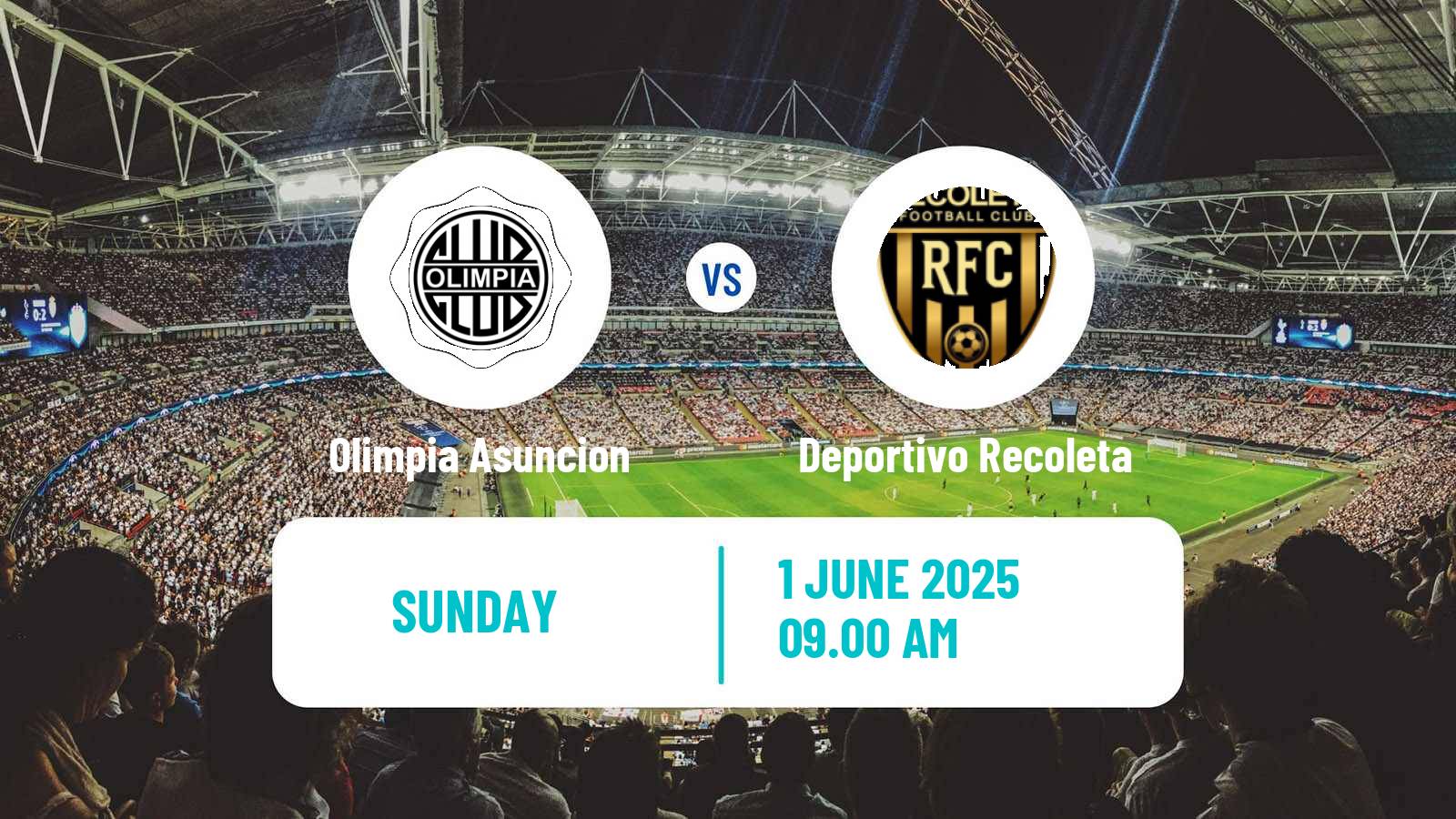Soccer Paraguayan Primera Division Olimpia Asuncion - Deportivo Recoleta