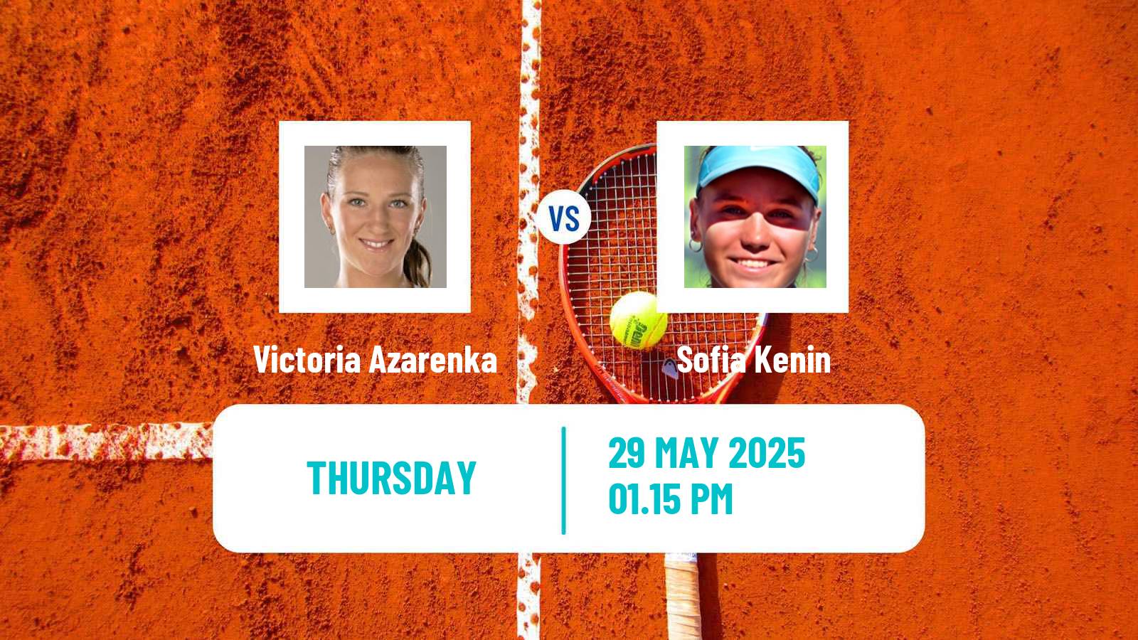 Tennis WTA Roland Garros Victoria Azarenka - Sofia Kenin