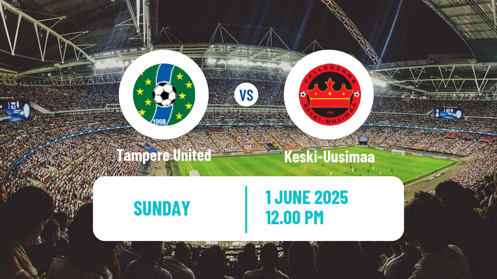 Soccer Finnish Ykkonen Tampere United - Keski-Uusimaa