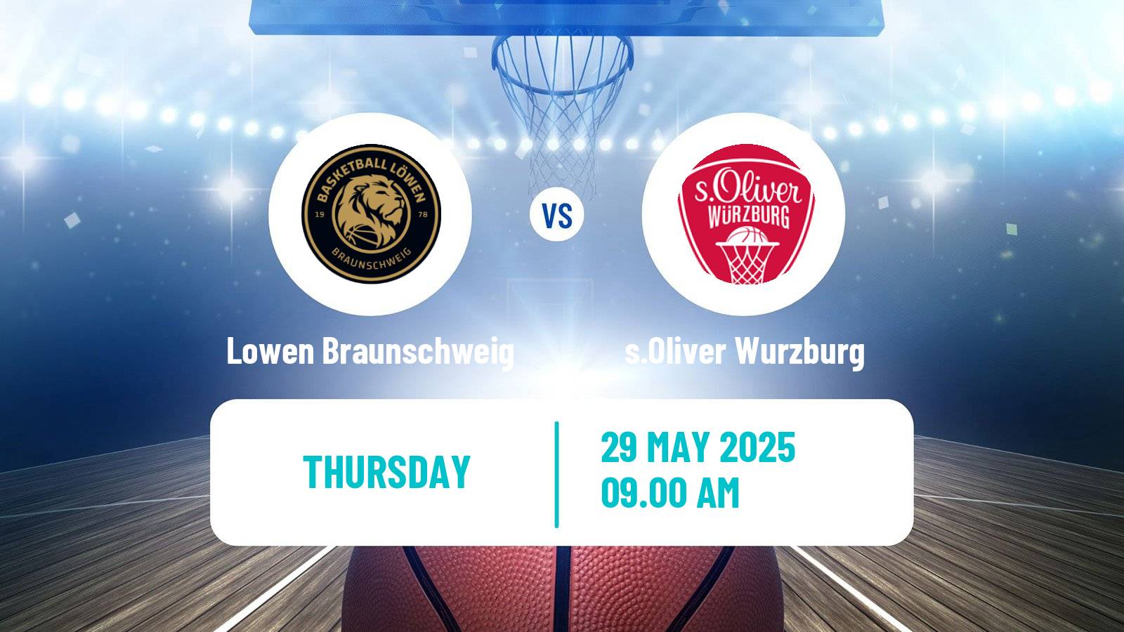Basketball German BBL Lowen Braunschweig - s.Oliver Wurzburg