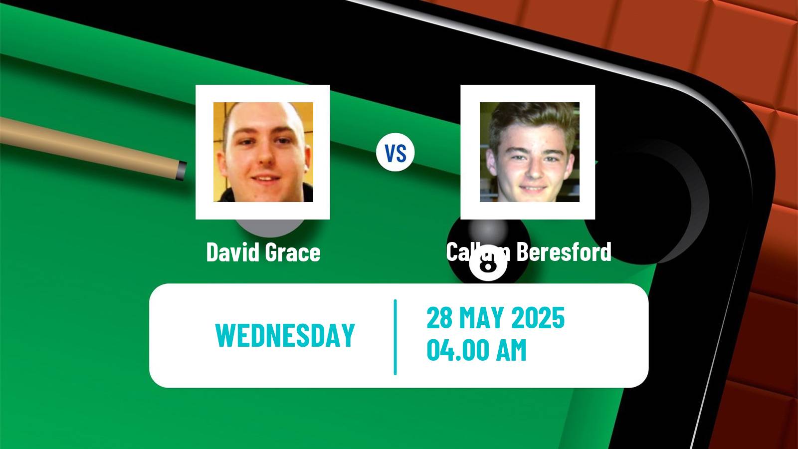 Snooker Qualifying School 2 David Grace - Callum Beresford