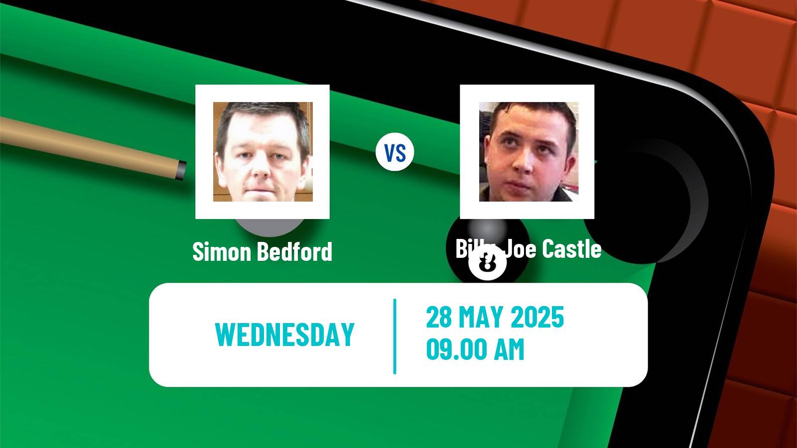 Snooker Qualifying School 2 Simon Bedford - Billy Joe Castle