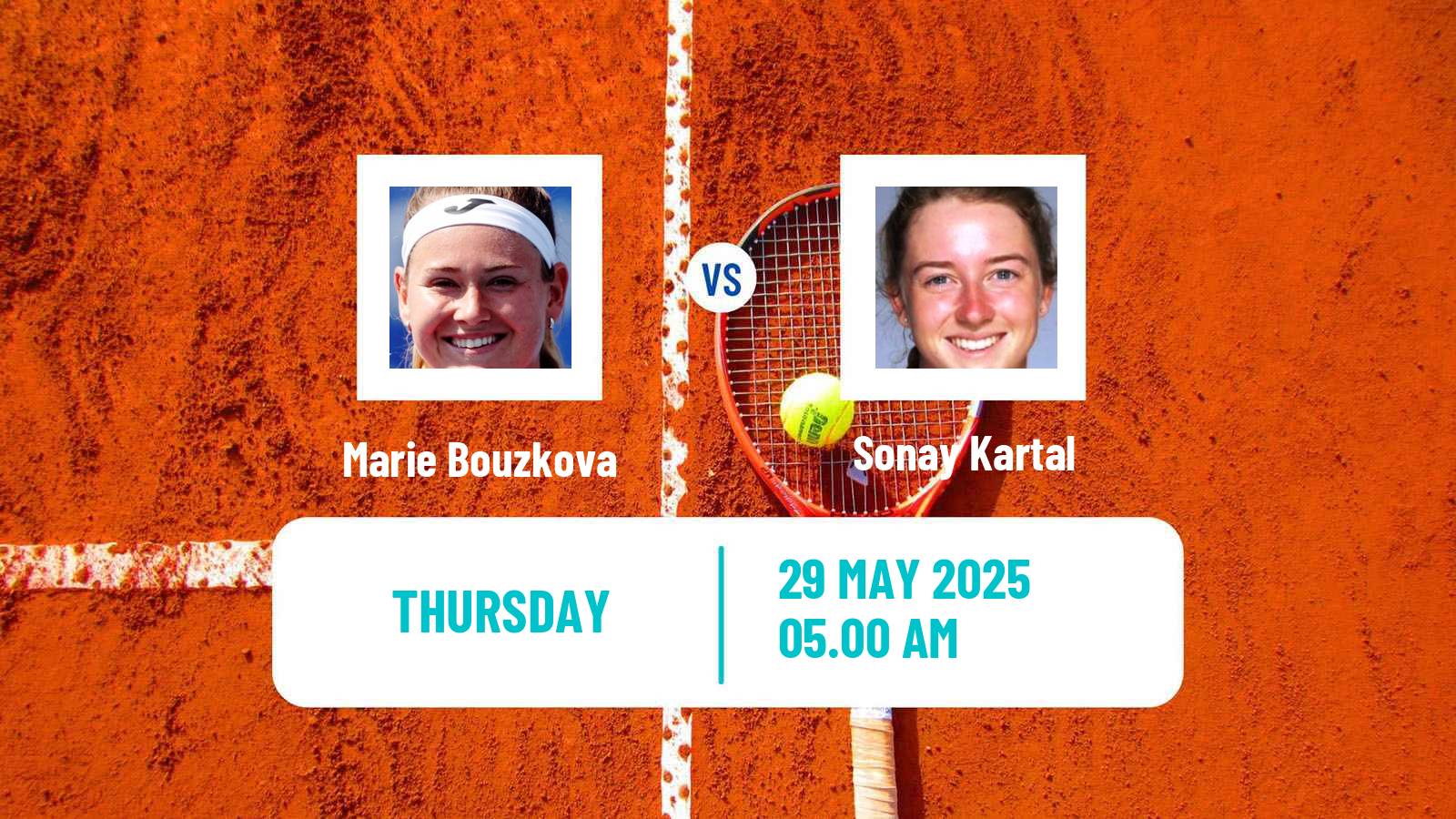 Tennis WTA Roland Garros Marie Bouzkova - Sonay Kartal