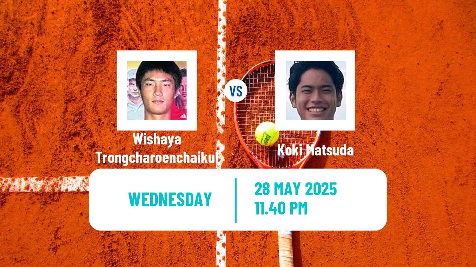 Tennis ITF M15 Luan 6 Men Wishaya Trongcharoenchaikul - Koki Matsuda