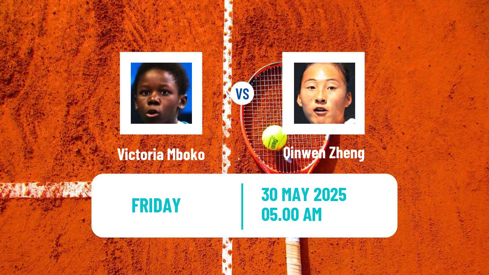 Tennis WTA Roland Garros Victoria Mboko - Qinwen Zheng