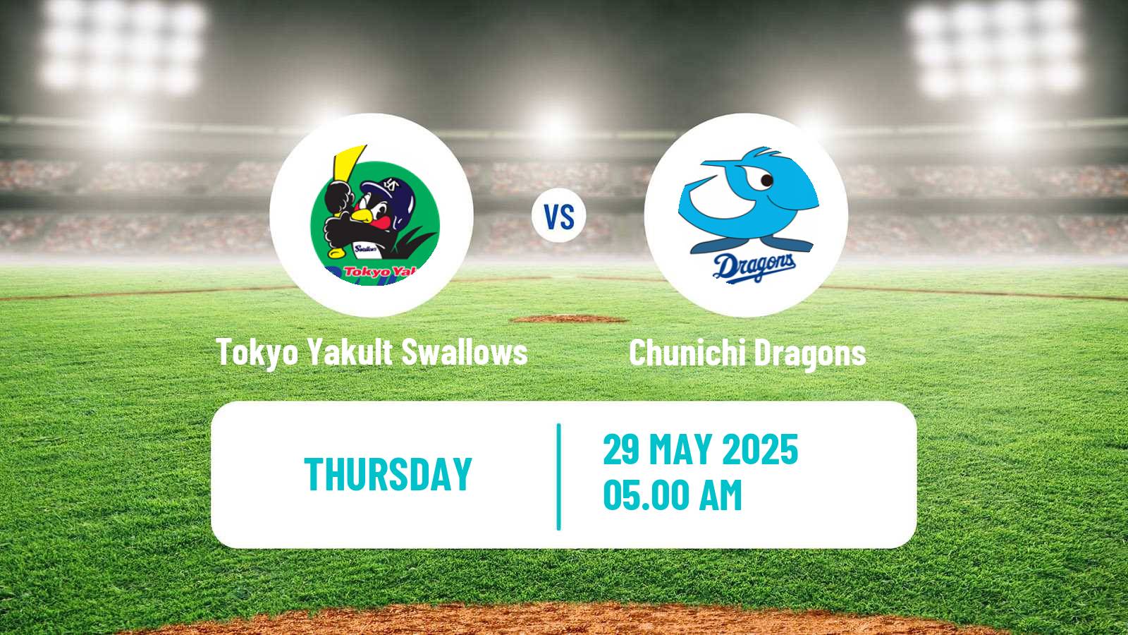 Baseball NPB Tokyo Yakult Swallows - Chunichi Dragons