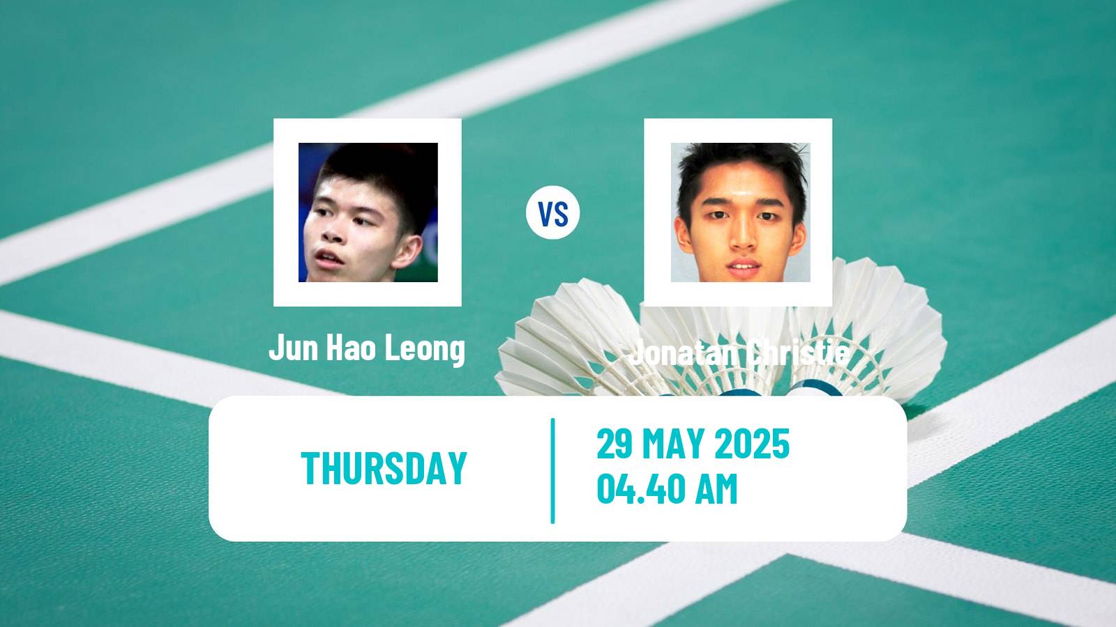 Badminton BWF World Tour Singapore Open Men Jun Hao Leong - Jonatan Christie