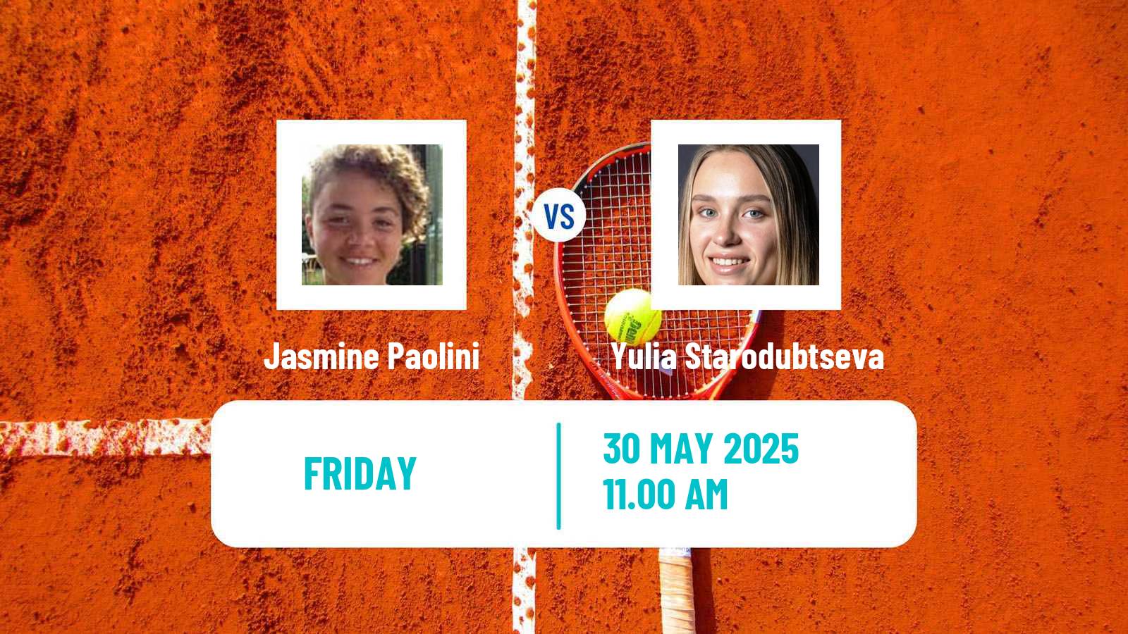 Tennis WTA Roland Garros Jasmine Paolini - Yulia Starodubtseva