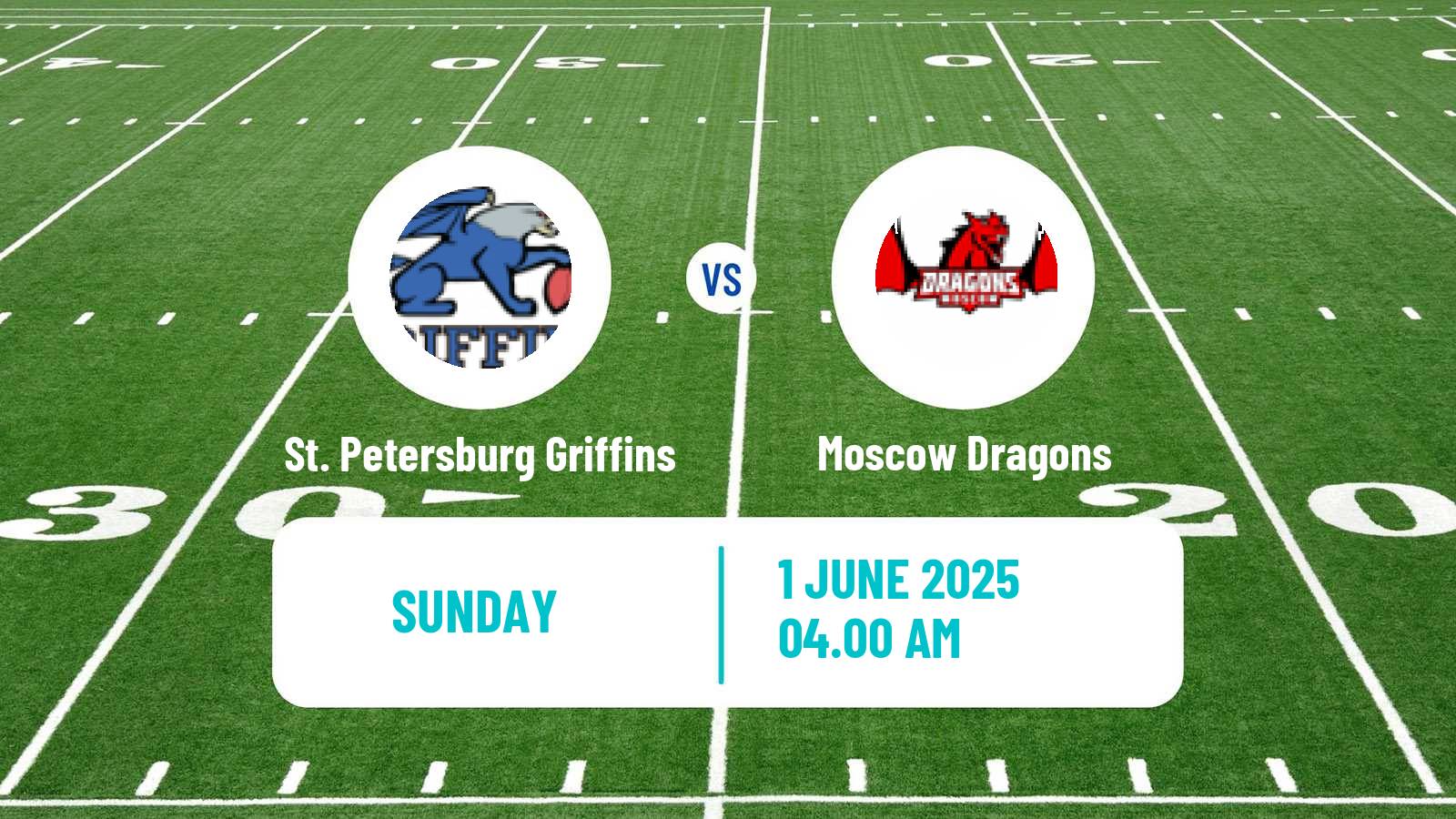 American football Russian Superleague American Football St. Petersburg Griffins - Moscow Dragons
