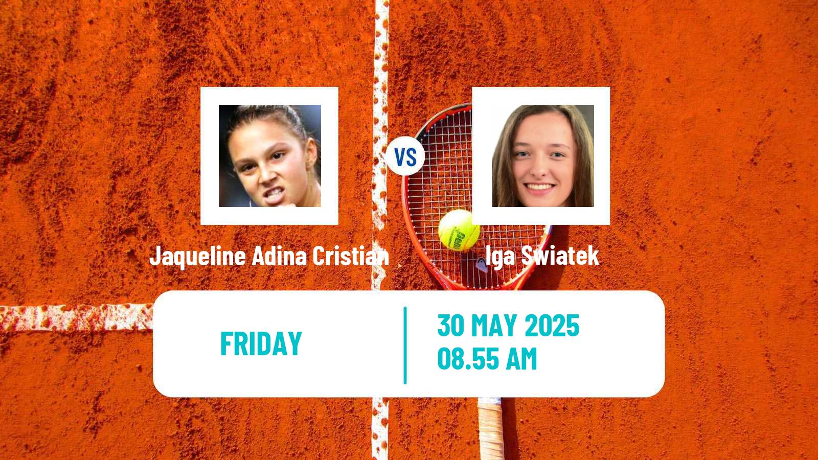 Tennis WTA Roland Garros Jaqueline Adina Cristian - Iga Swiatek