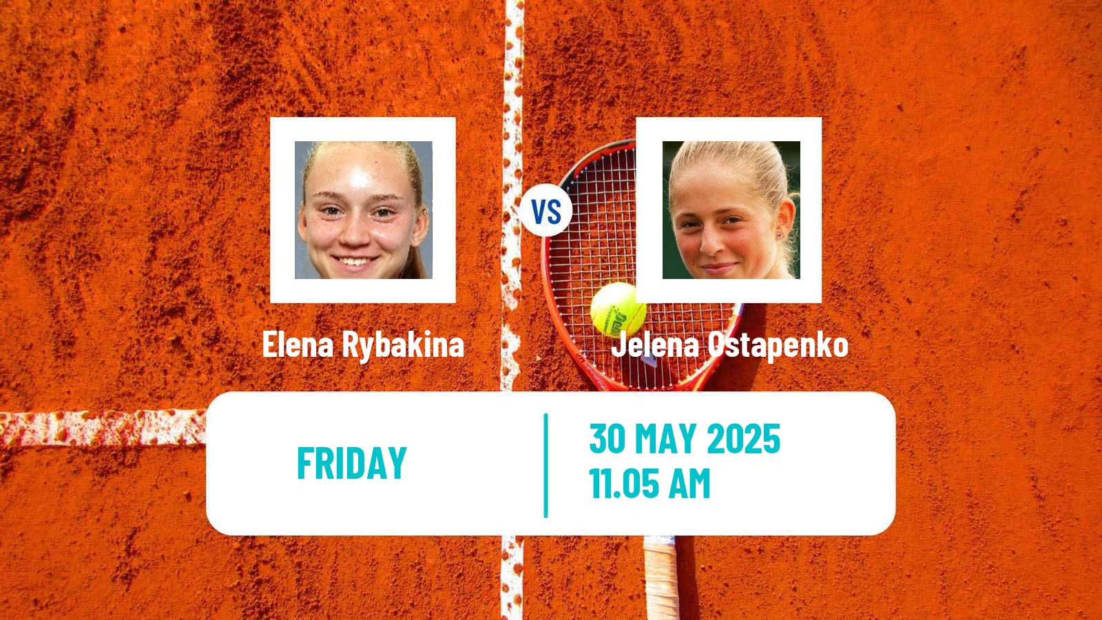 Tennis WTA Roland Garros Elena Rybakina - Jelena Ostapenko