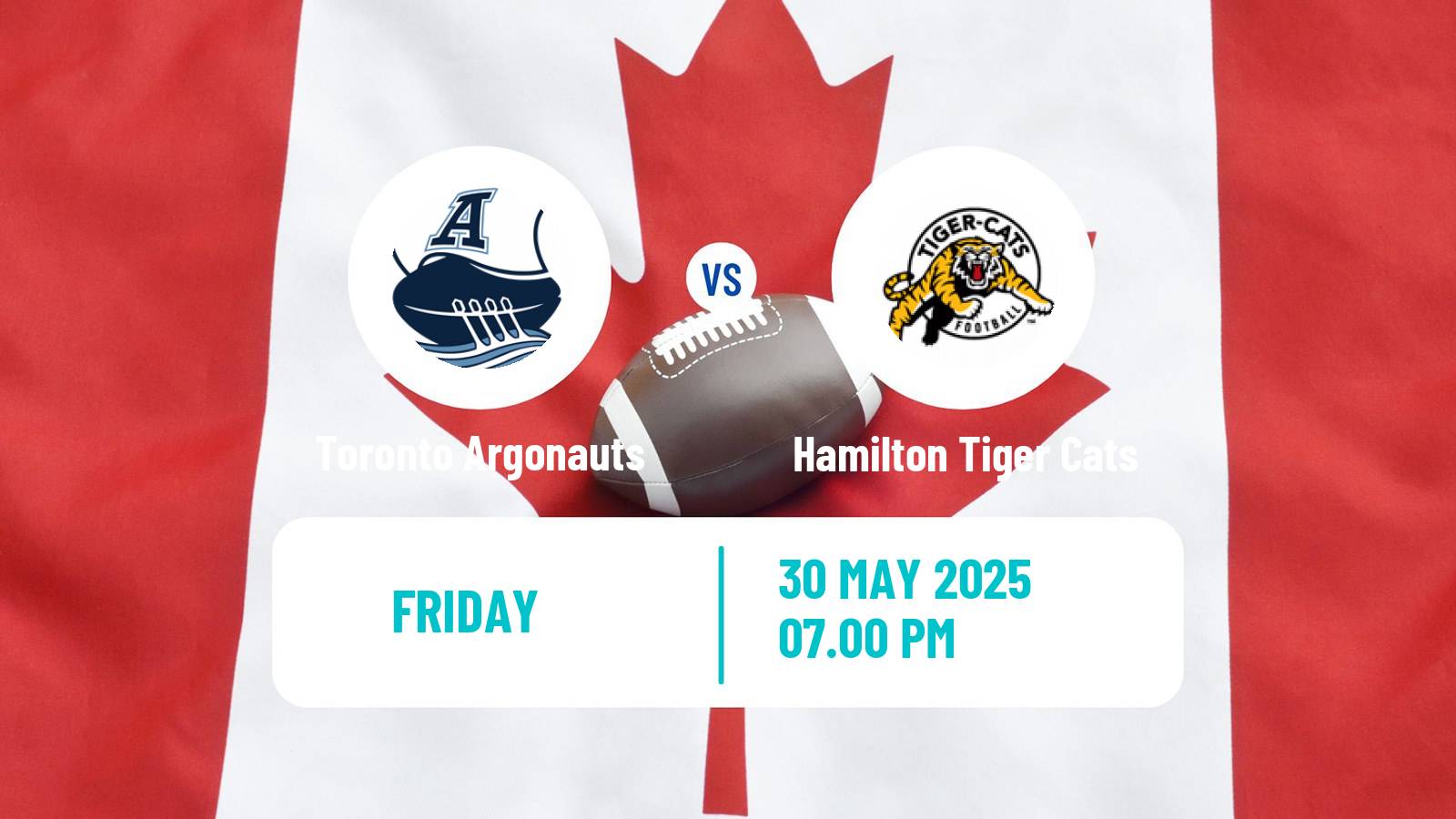Canadian football CFL Toronto Argonauts - Hamilton Tiger Cats