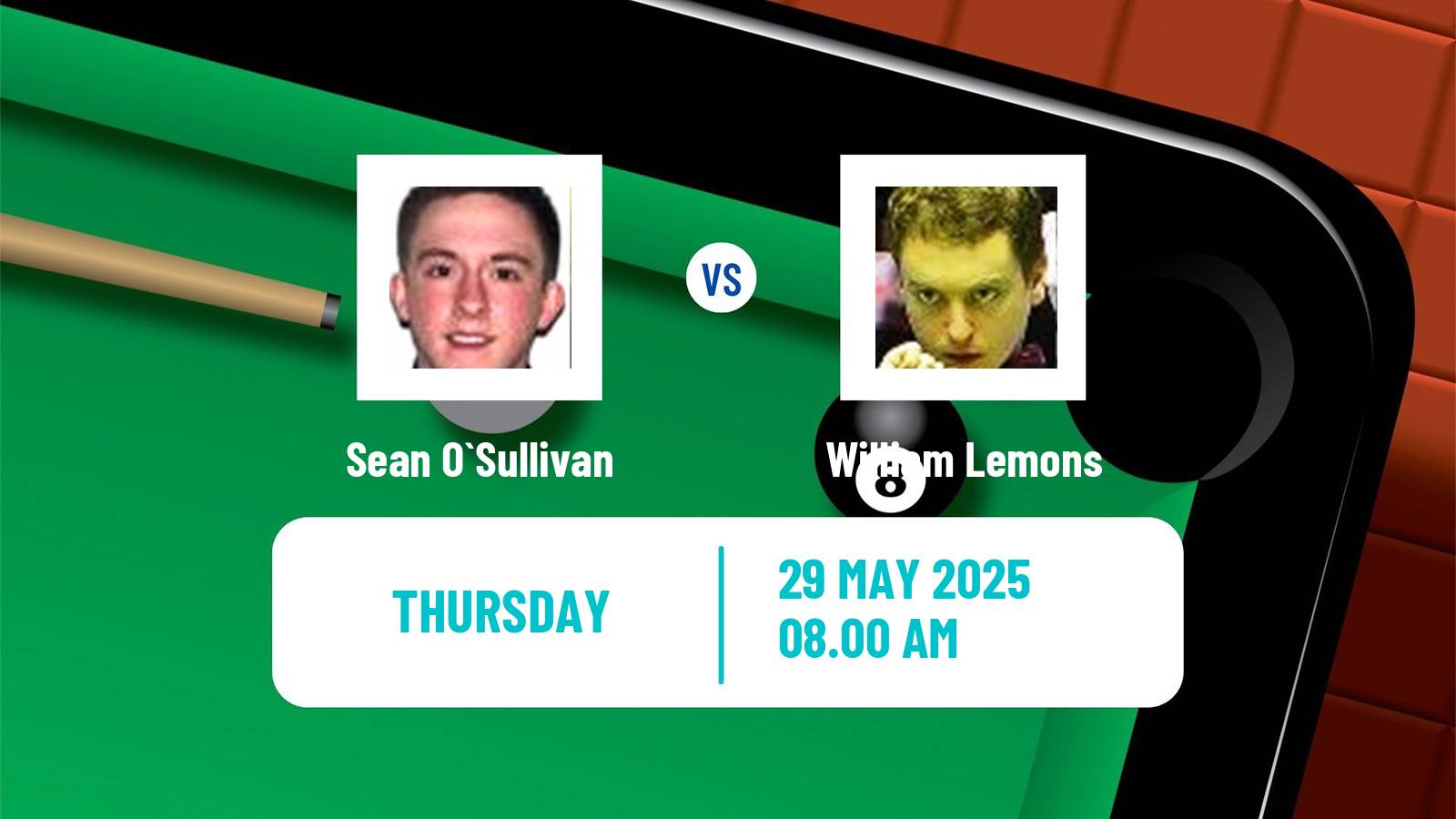 Snooker Qualifying School 2 Sean O`Sullivan - William Lemons