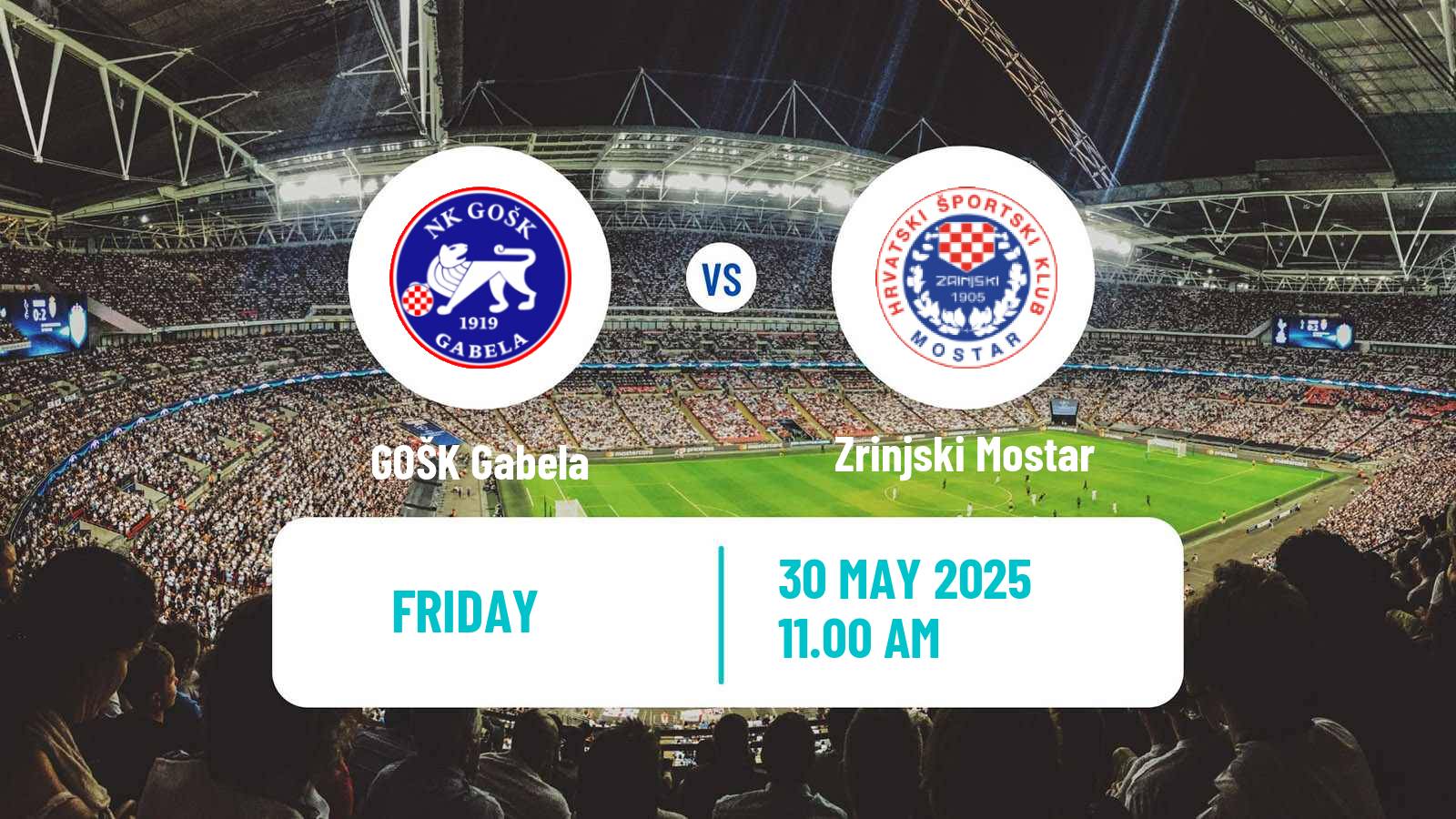 Soccer Bosnian Premier League GOŠK Gabela - Zrinjski Mostar
