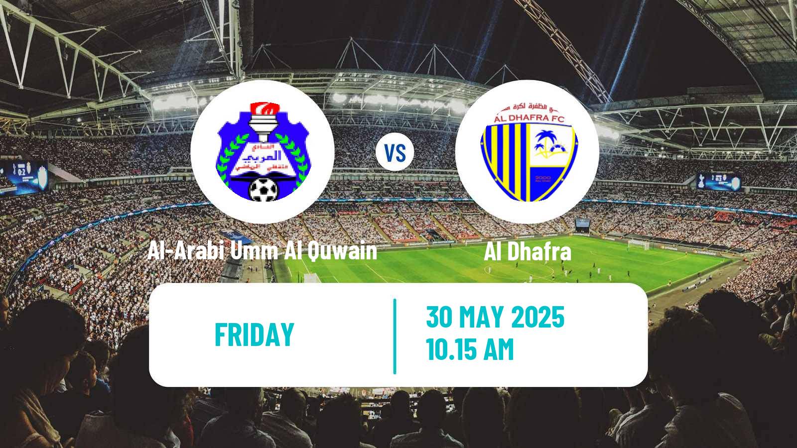 Soccer UAE Division 1 Al-Arabi Umm Al Quwain - Al Dhafra