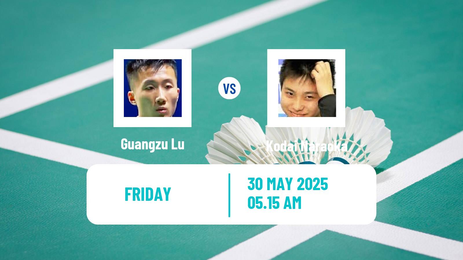 Badminton BWF World Tour Singapore Open Men Guangzu Lu - Kodai Naraoka