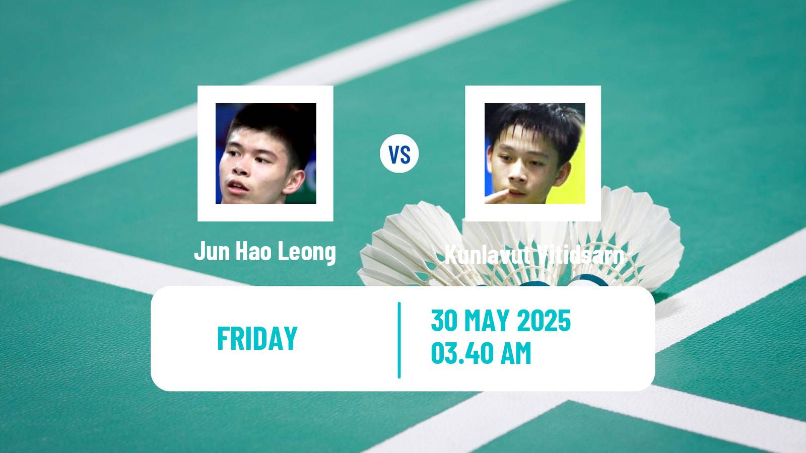 Badminton BWF World Tour Singapore Open Men Jun Hao Leong - Kunlavut Vitidsarn