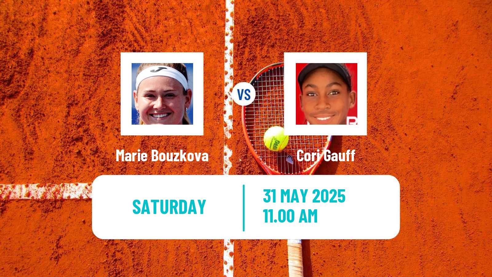 Tennis WTA Roland Garros Marie Bouzkova - Cori Gauff