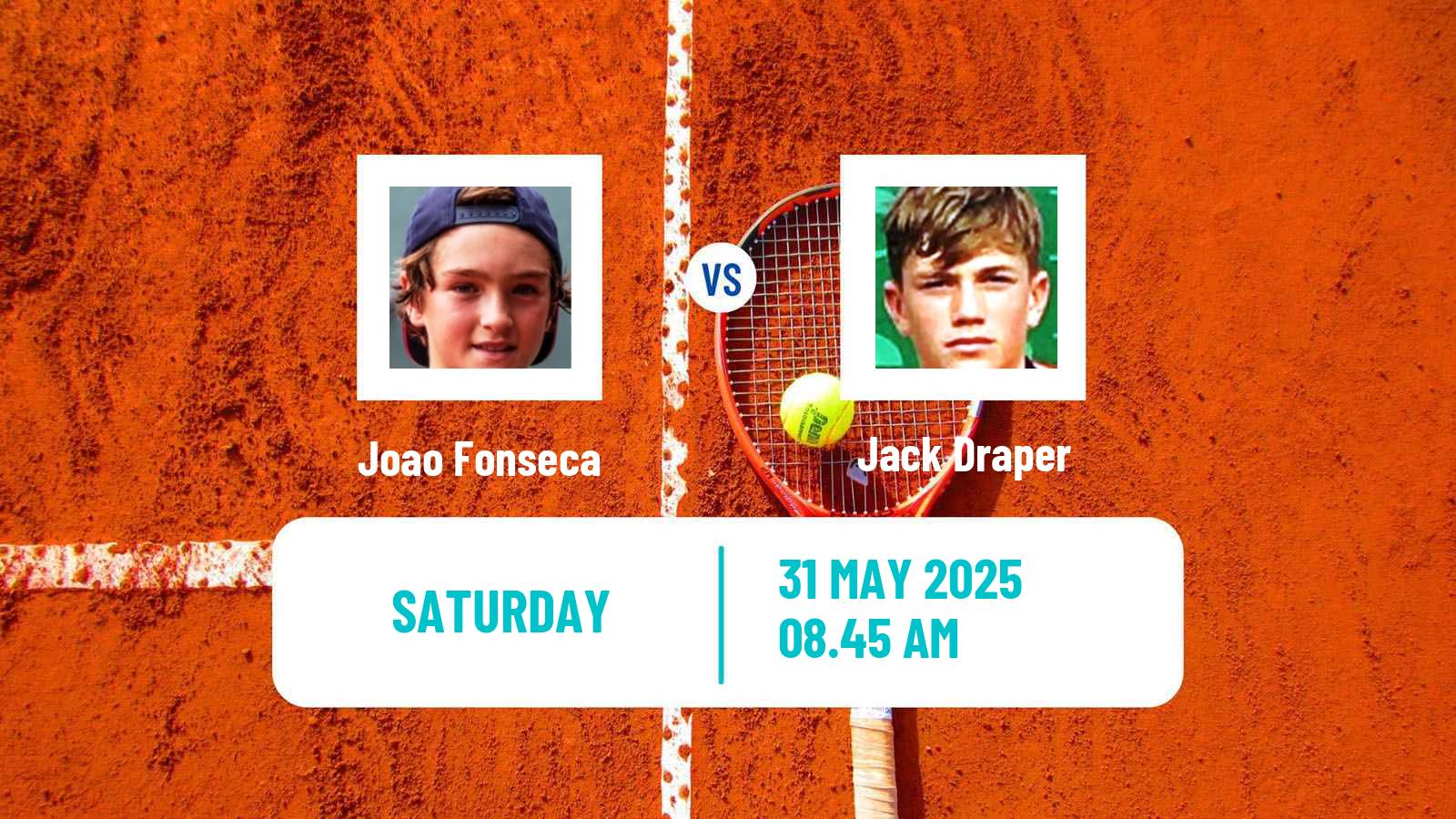 Tennis ATP Roland Garros Joao Fonseca - Jack Draper