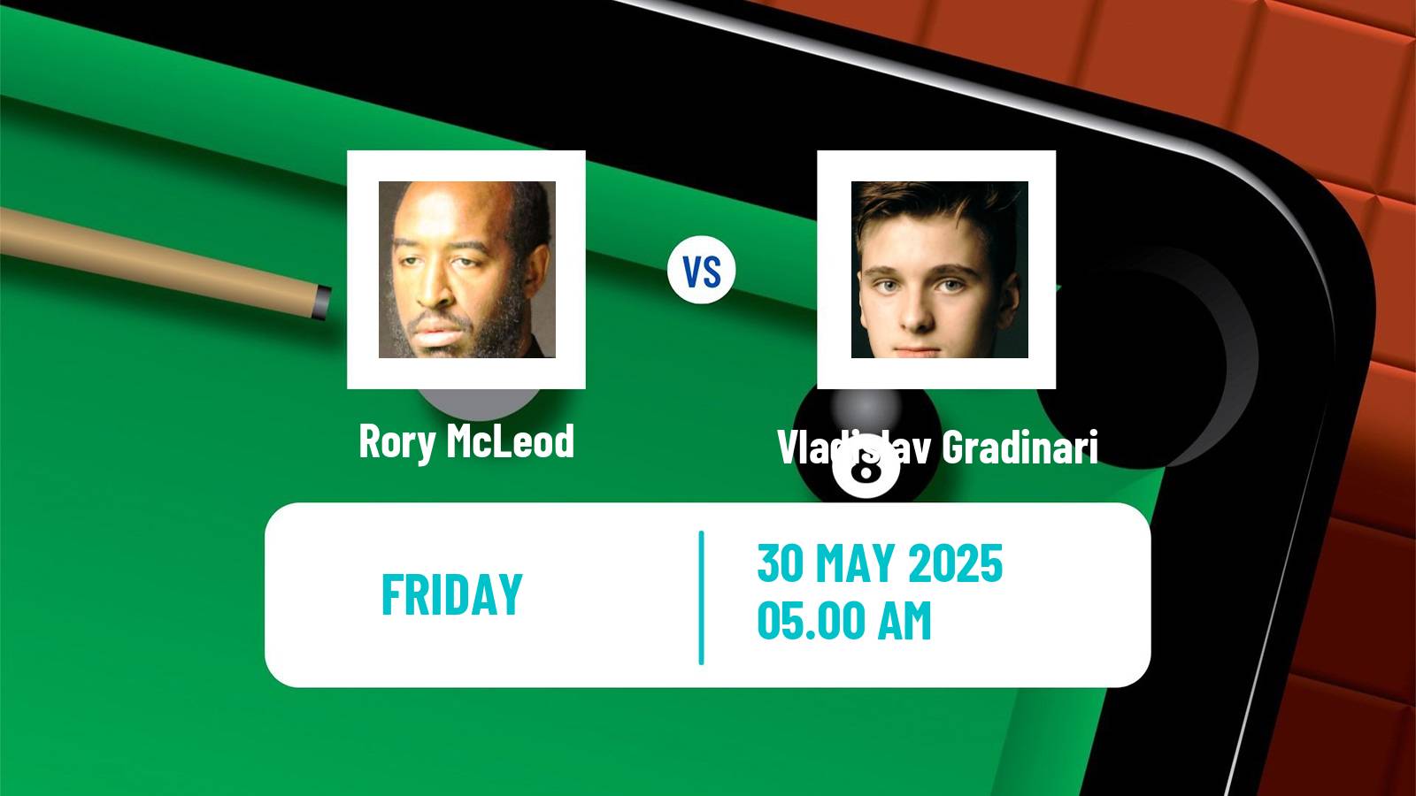 Snooker Qualifying School 2 Rory McLeod - Vladislav Gradinari