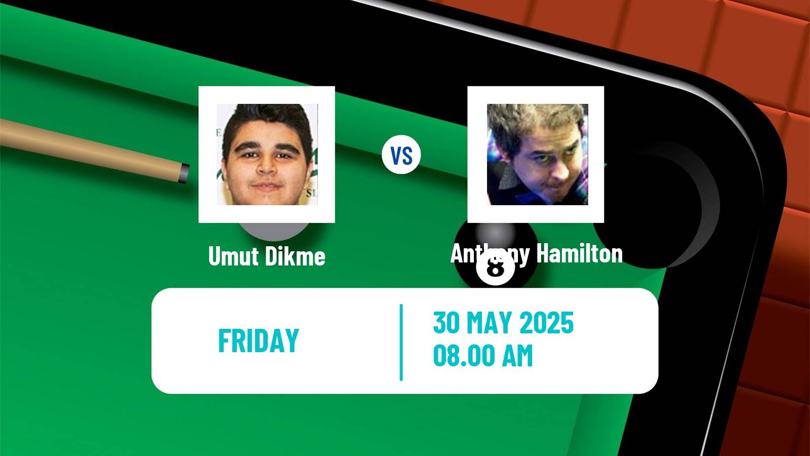 Snooker Qualifying School 2 Umut Dikme - Anthony Hamilton