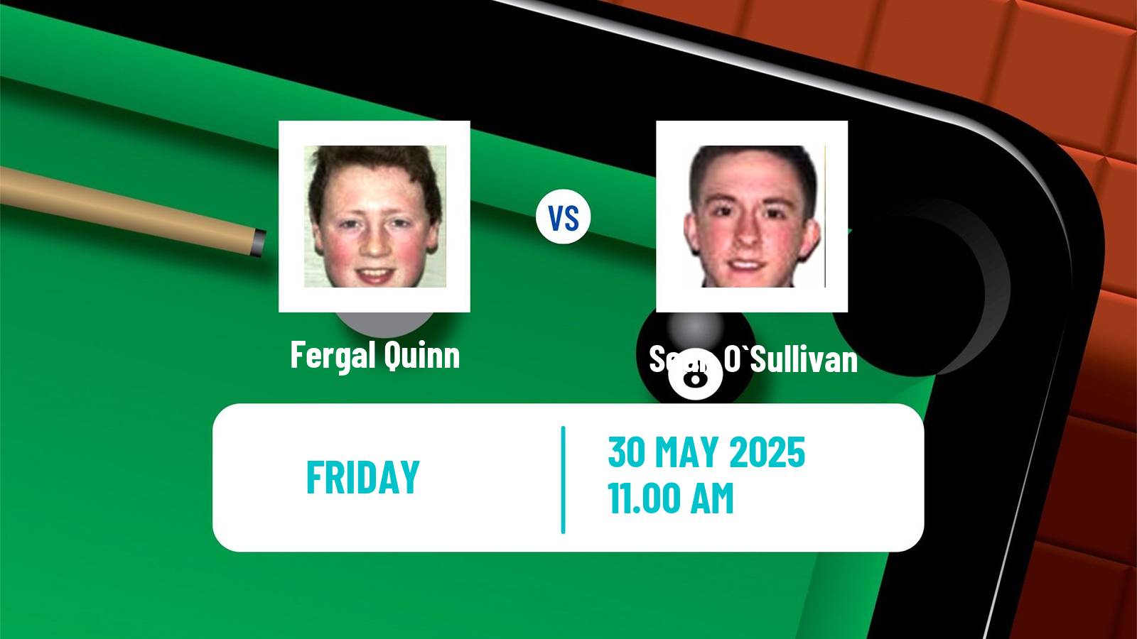 Snooker Qualifying School 2 Fergal Quinn - Sean O`Sullivan