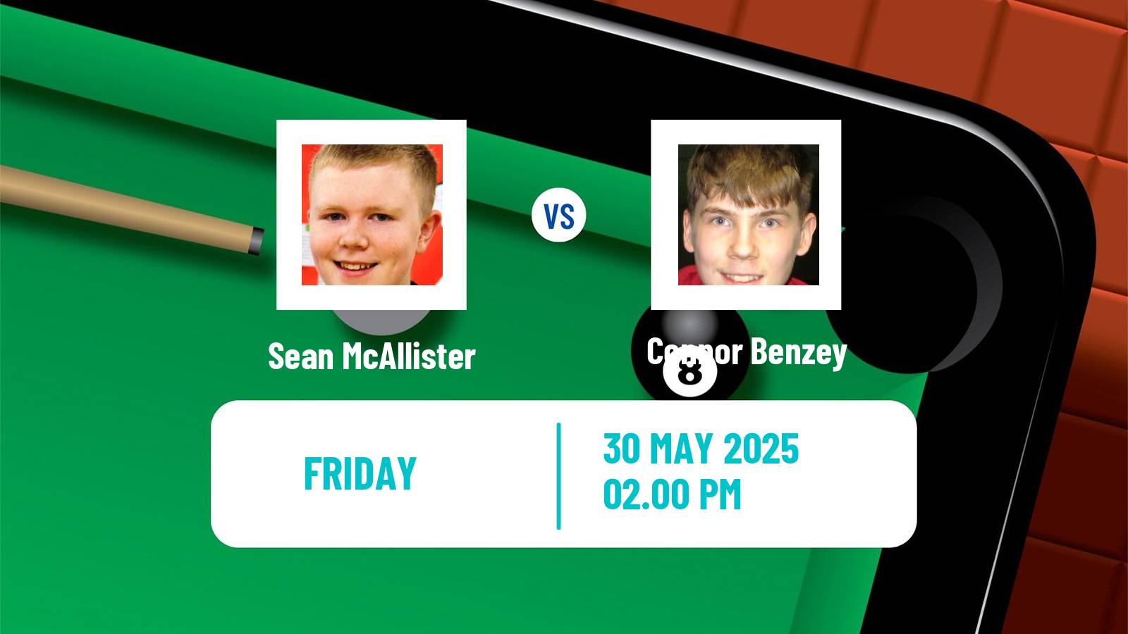 Snooker Qualifying School 2 Sean McAllister - Connor Benzey