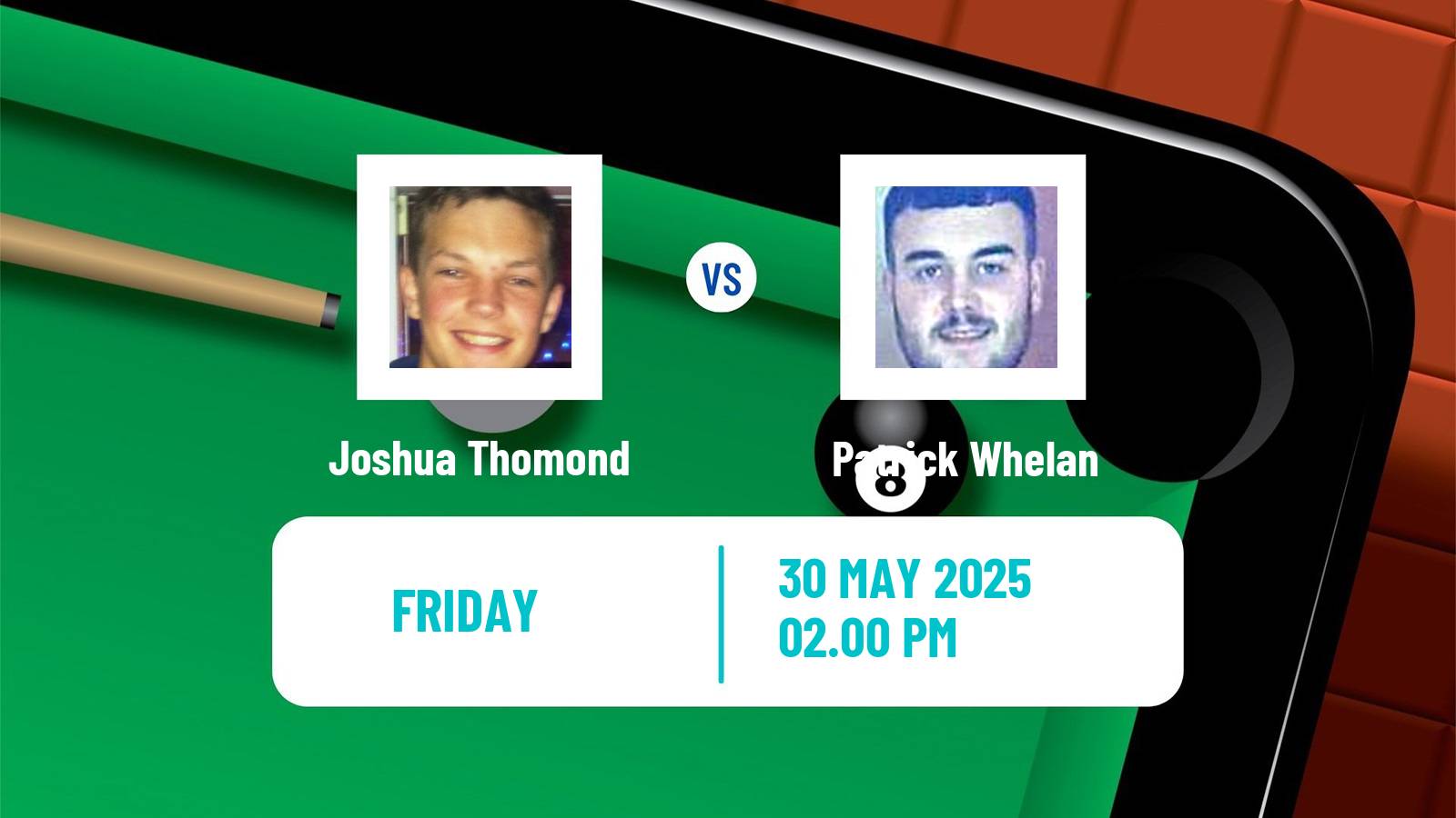 Snooker Qualifying School 2 Joshua Thomond - Patrick Whelan