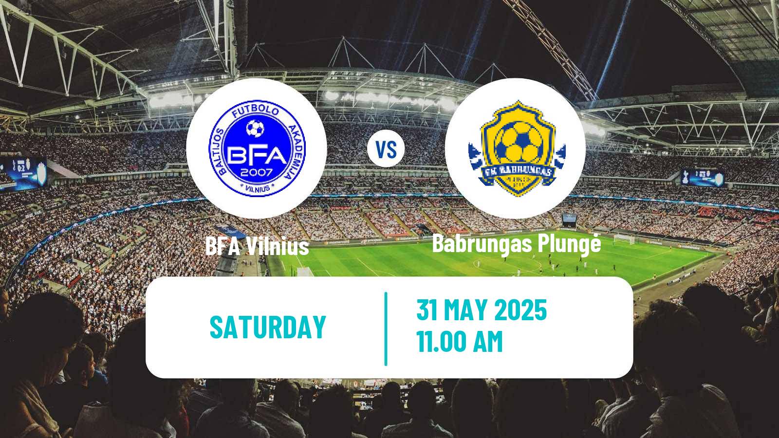 Soccer Lithuanian Division 2 BFA Vilnius - Babrungas Plungė