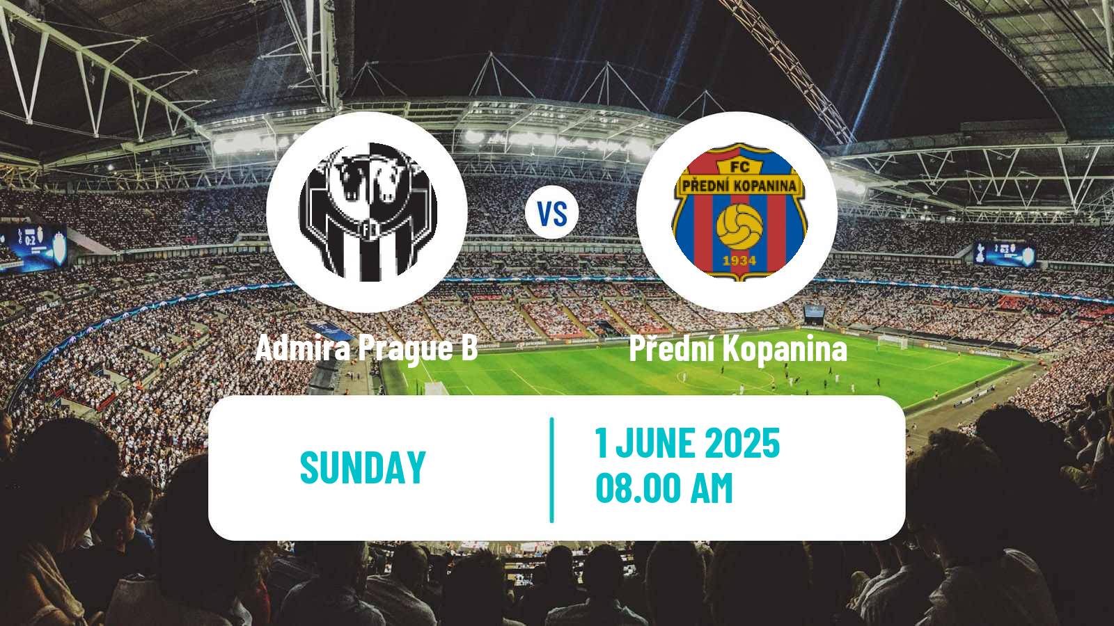 Soccer Czech Division B Admira Prague B - Přední Kopanina