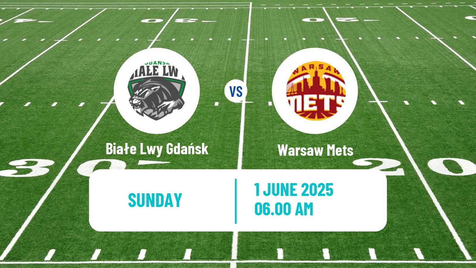 American football Polish PFL 1 Białe Lwy Gdańsk - Warsaw Mets