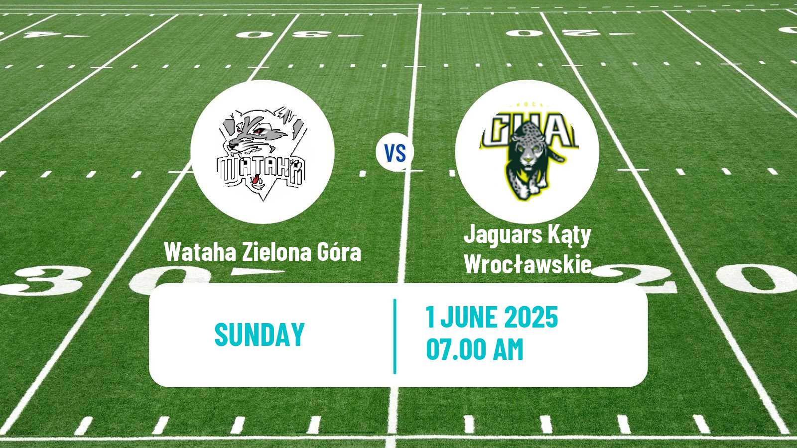 American football Polish PFL 1 Wataha Zielona Góra - Jaguars Kąty Wrocławskie