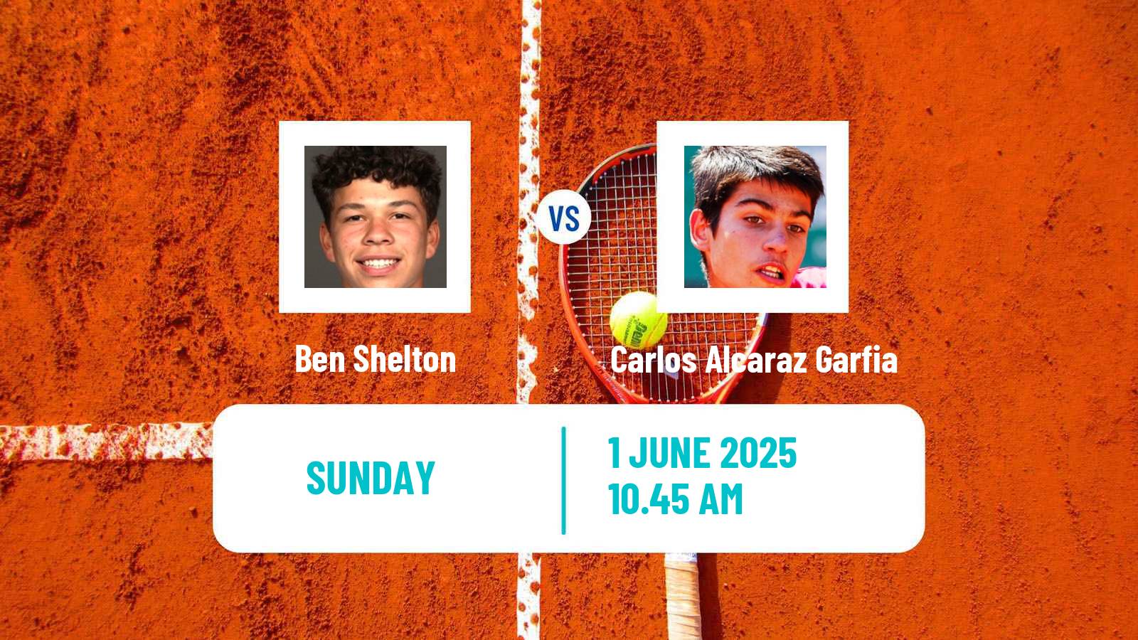 Tennis ATP Roland Garros Ben Shelton - Carlos Alcaraz Garfia