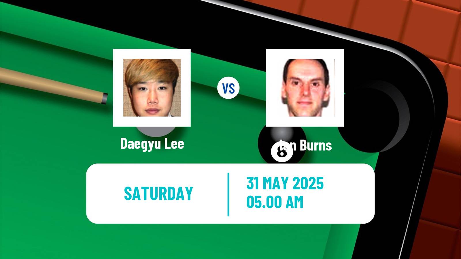Snooker Qualifying School 2 Daegyu Lee - Ian Burns